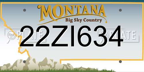 22ZI634 Montana License Plate