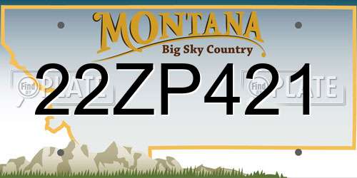 22ZP421 Montana License Plate
