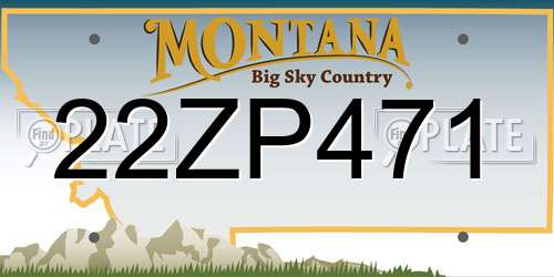 22ZP471 Montana License Plate