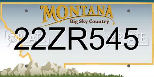 22ZR545 Montana License Plate