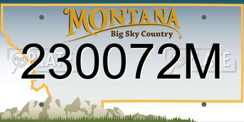 230072M Montana License Plate