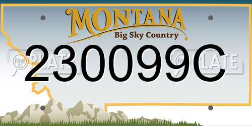 230099C Montana License Plate