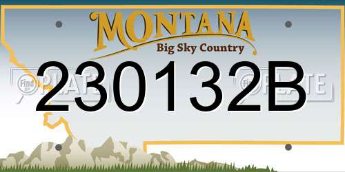 230132B Montana License Plate