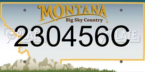 230456C Montana License Plate