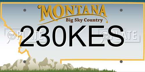 230KES Montana License Plate