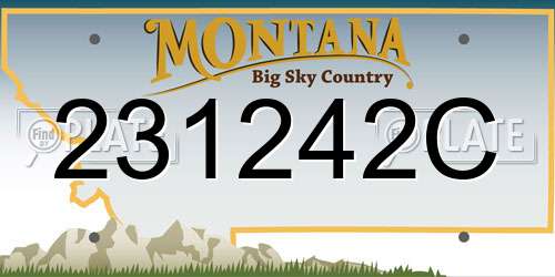 231242C Montana License Plate