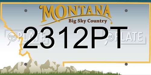 2312PT Montana License Plate