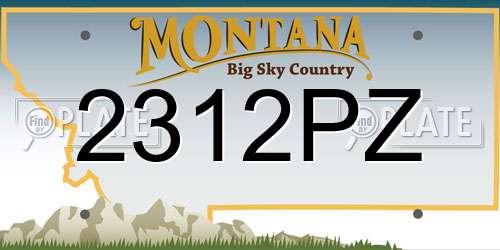 2312PZ Montana License Plate