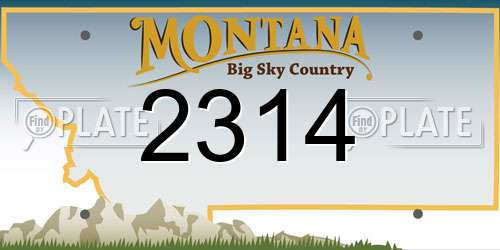 2314 Montana License Plate