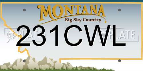 231CWL Montana License Plate