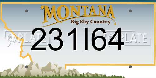 231I64 Montana License Plate