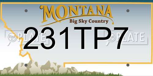 231TP7 Montana License Plate
