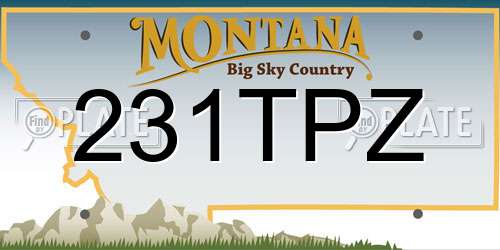 231TPZ Montana License Plate