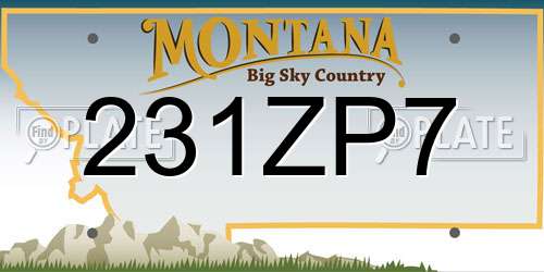 231ZP7 Montana License Plate