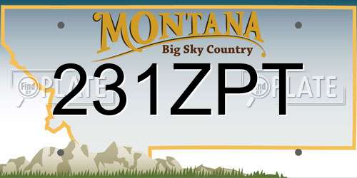 231ZPT Montana License Plate
