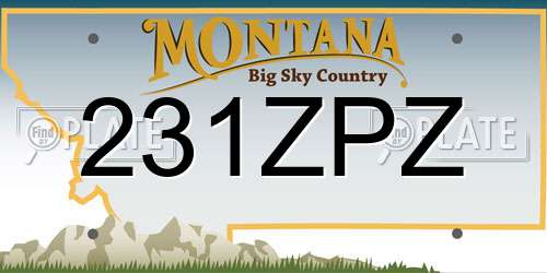 231ZPZ Montana License Plate