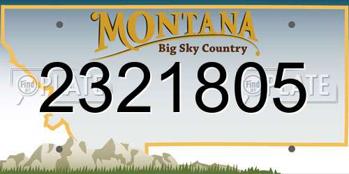 2321805 Montana License Plate