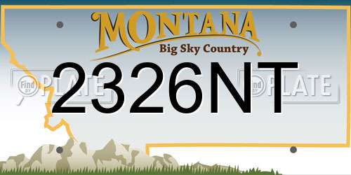 2326NT Montana License Plate
