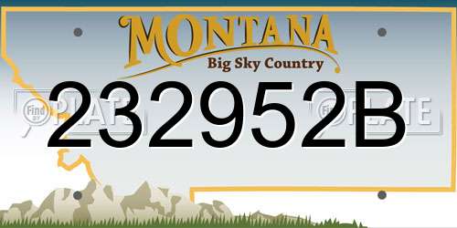 232952B Montana License Plate