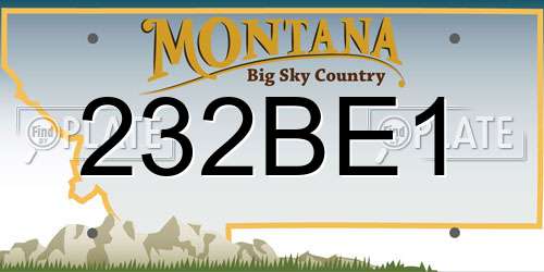 232BE1 Montana License Plate