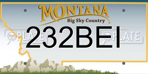 232BEI Montana License Plate