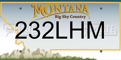 232LHM Montana License Plate