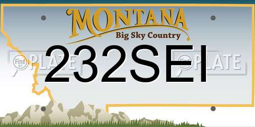 232SEI Montana License Plate