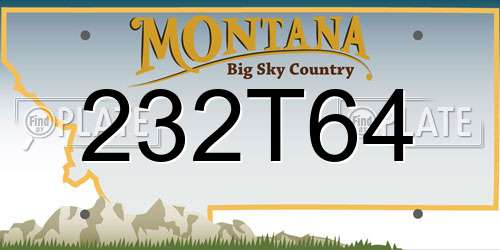232T64 Montana License Plate