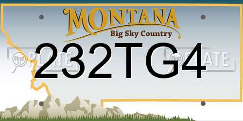 232TG4 Montana License Plate