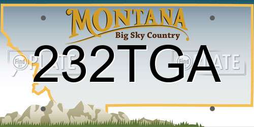 232TGA Montana License Plate