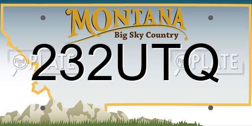 232UTQ Montana License Plate