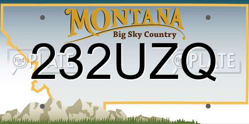232UZQ Montana License Plate
