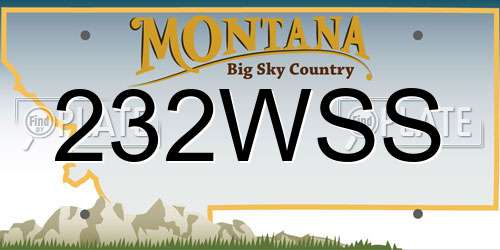 232WSS Montana License Plate