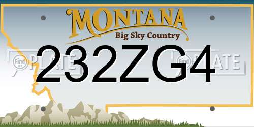 232ZG4 Montana License Plate