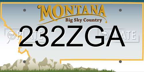232ZGA Montana License Plate