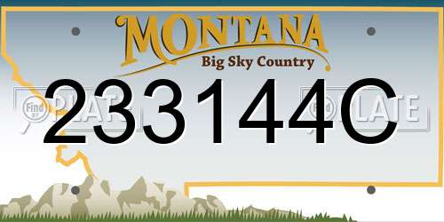 233144C Montana License Plate