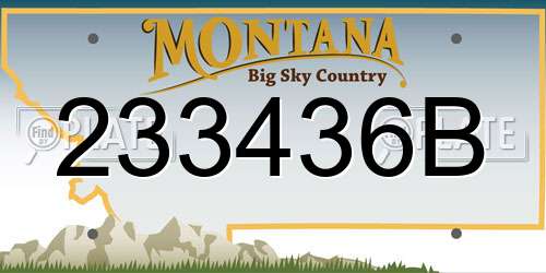 233436B Montana License Plate