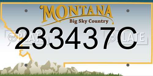 233437C Montana License Plate