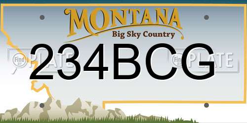 234BCG Montana License Plate