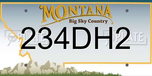 234DH2 Montana License Plate