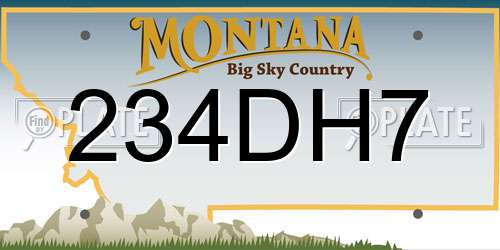 234DH7 Montana License Plate