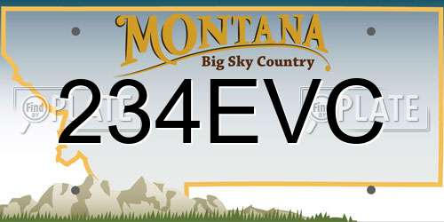 234EVC Montana License Plate
