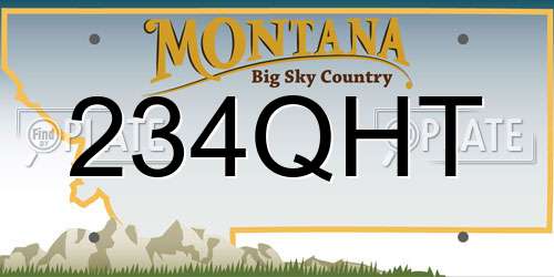 234QHT Montana License Plate