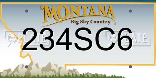 234SC6 Montana License Plate