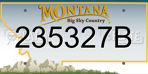 235327B Montana License Plate