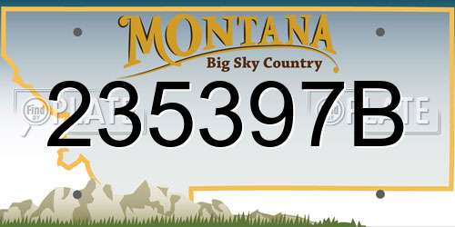 235397B Montana License Plate
