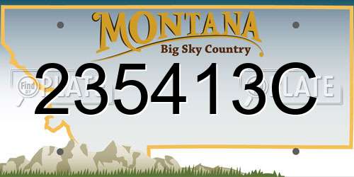 235413C Montana License Plate