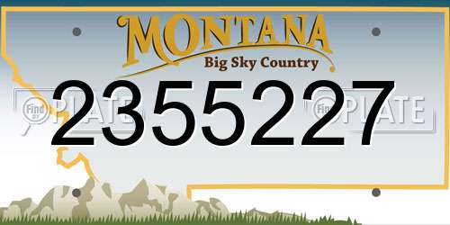 2355227 Montana License Plate