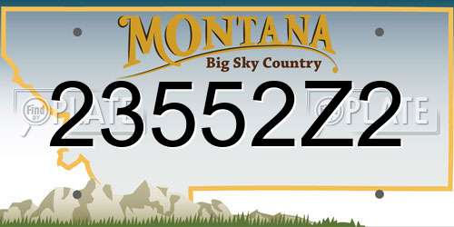 23552Z2 Montana License Plate