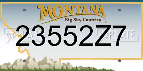 23552Z7 Montana License Plate